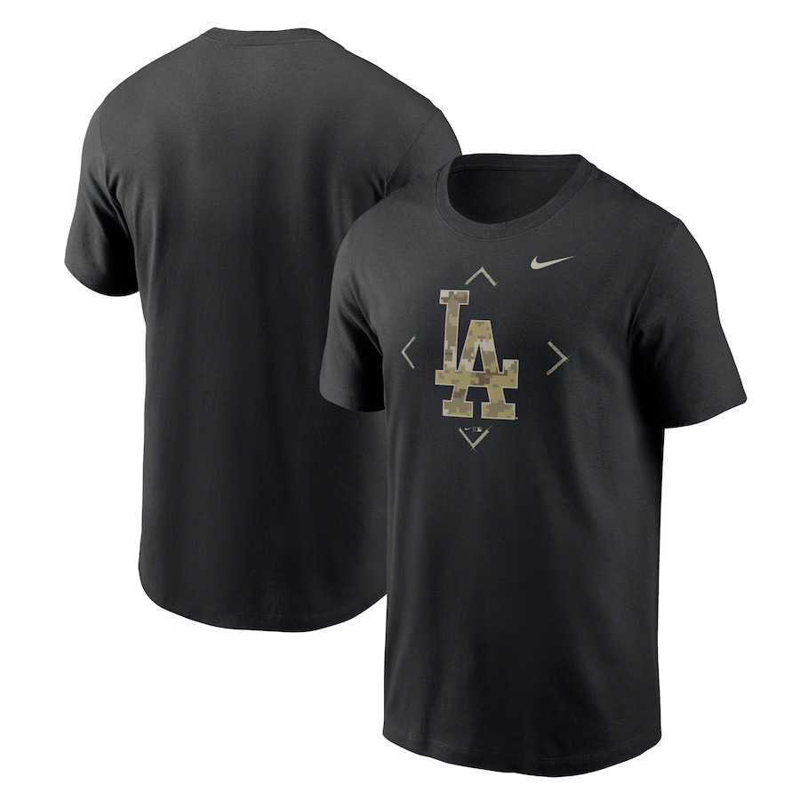 Men 2025 MLB Los Angeles Dodgers Nike Black T-shirt->mlb t-shirts->Sports Accessory